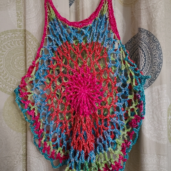 Hookin' It Up Creations Tops - Crochet mandala tank top